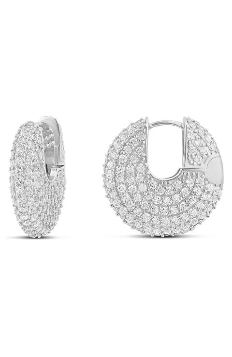 Pavé Button Earrings