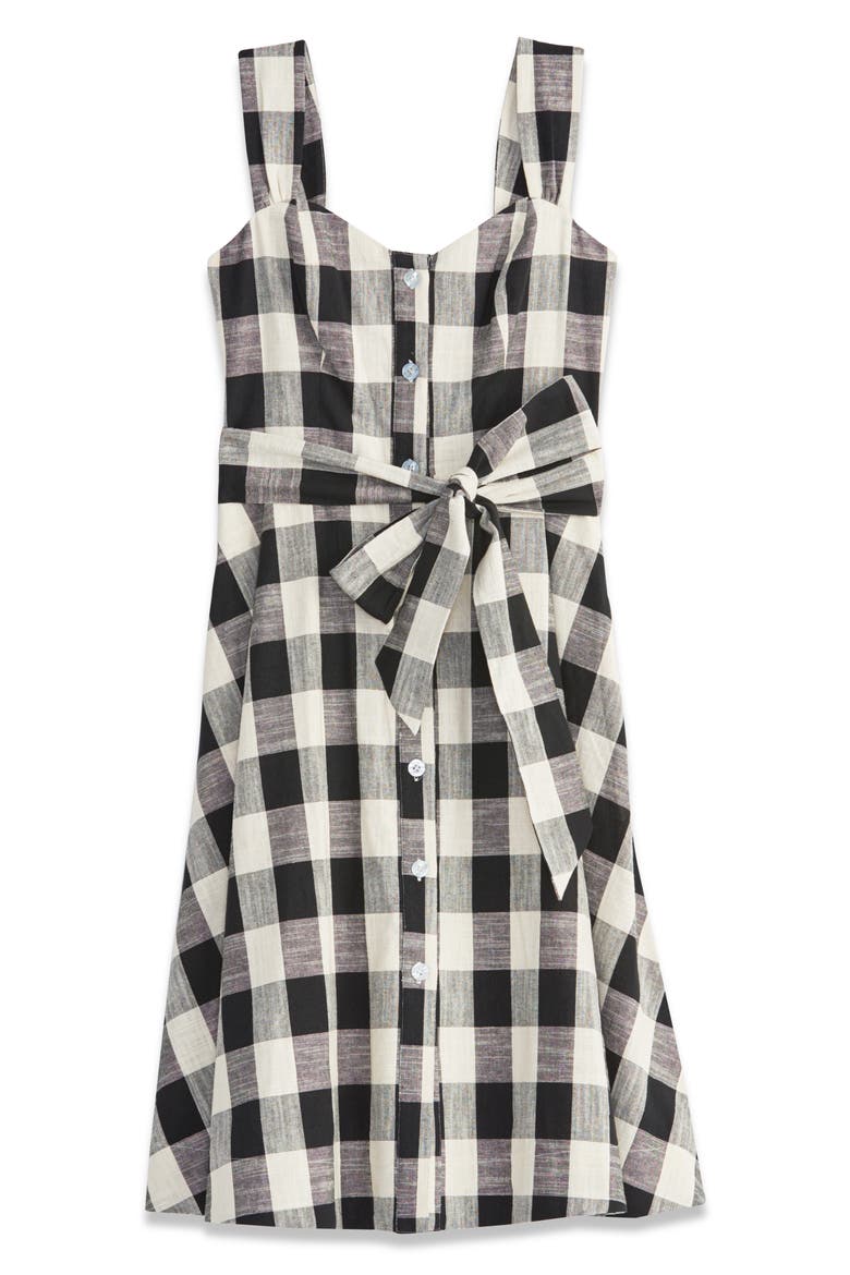 Gingham Cotton Sundress, Alternate, color, BLACK/ IVORY COMBO