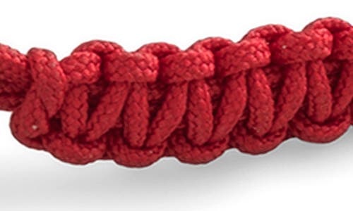 Degs & Sal Black Skull Bead Woven Bracelet In Red