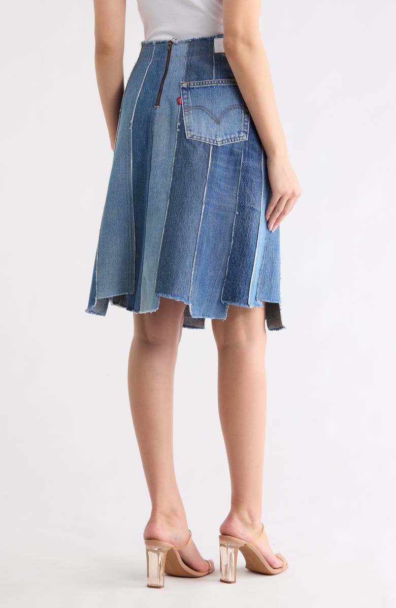 Re/Done Levis Striped Denim Skirt, Alternate, color, Indigo
