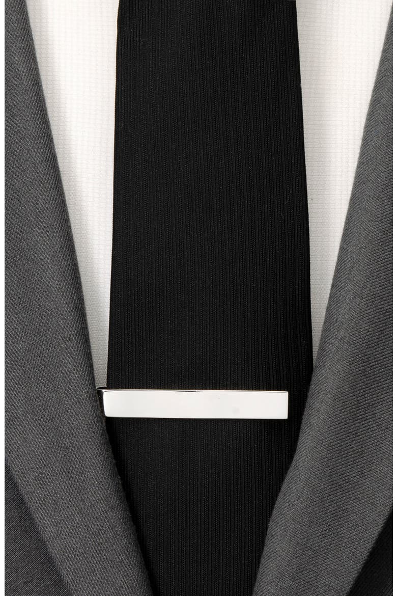 Let's Play Hidden Message Tie Bar, Alternate, color, SILVER