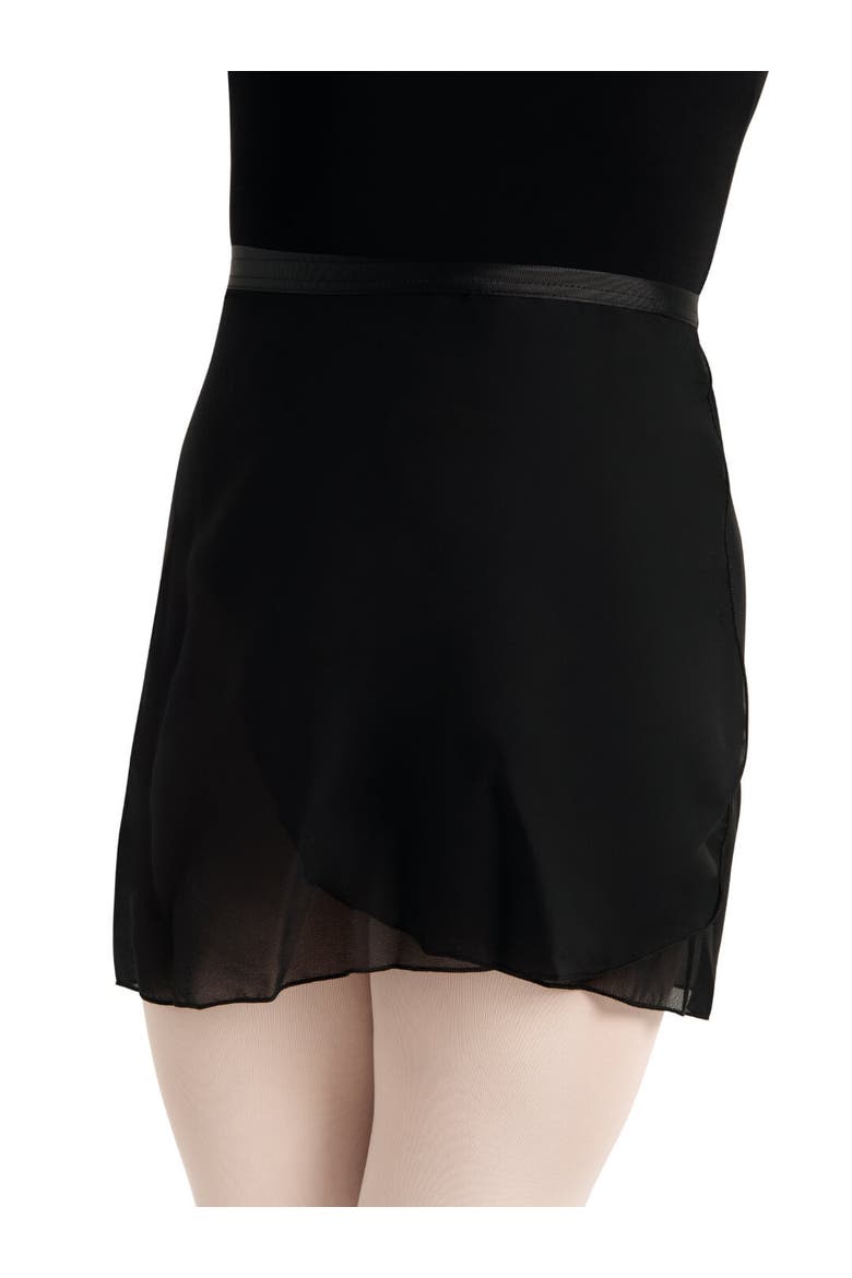 Georgette Wrap Skirt, Alternate, color, black