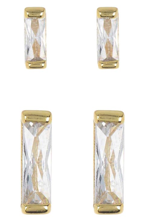 Set of 2 Baguette Stud Earrings