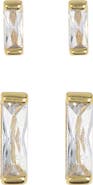 NORDSTROM RACK Set of 2 Baguette Stud Earrings