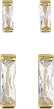 NORDSTROM RACK Set of 2 Baguette Stud Earrings
