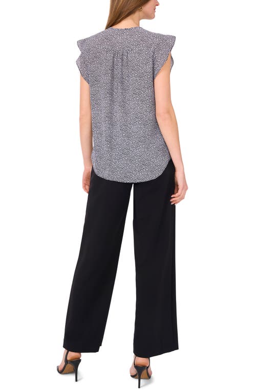 Vince Camuto Ruffle Sleeve Top In Rich Black
