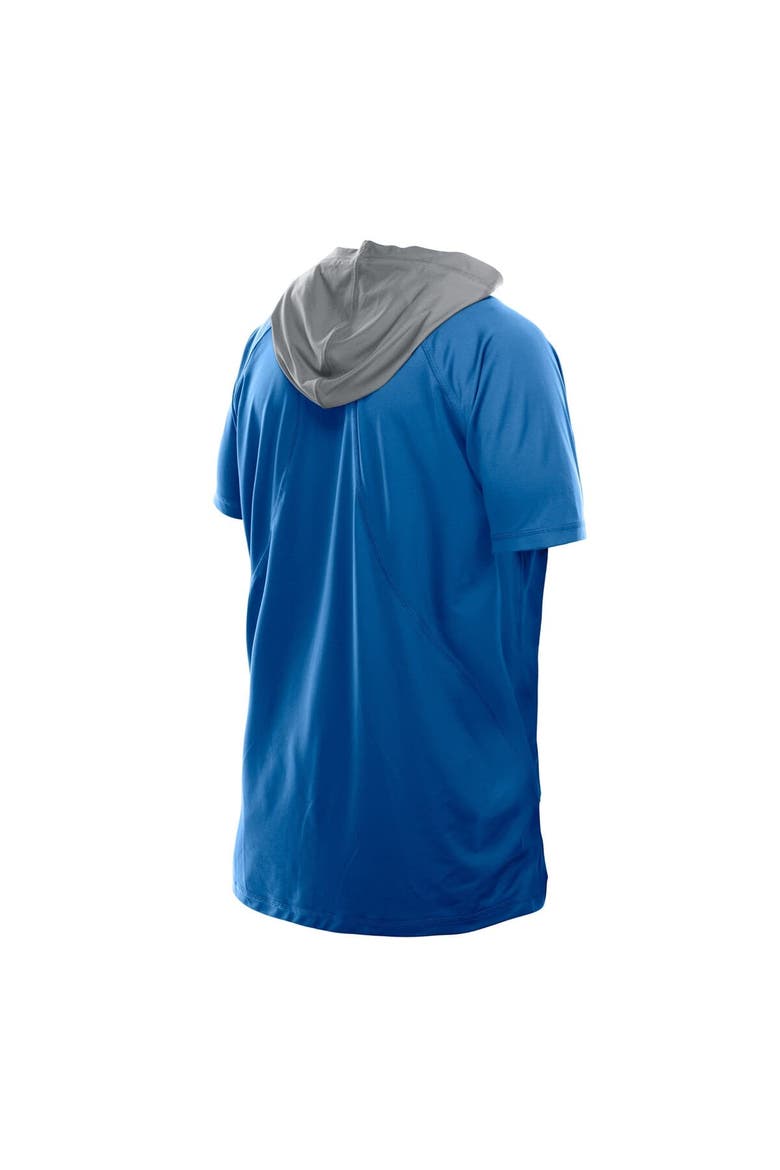 Men's New Era  Blue Detroit Lions Combine Authentic Hooded Raglan Short-Sleeve T-Shirt, Alternate, color, Blue