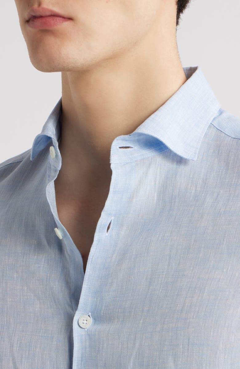 Canali Regular Fit Linen Dress Shirt, Alternate, color,