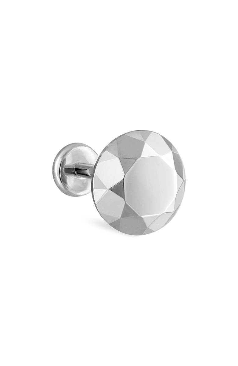 MARIA TASH Faceted Round Single Threaded Stud Earring, Alternate, color, White Gold