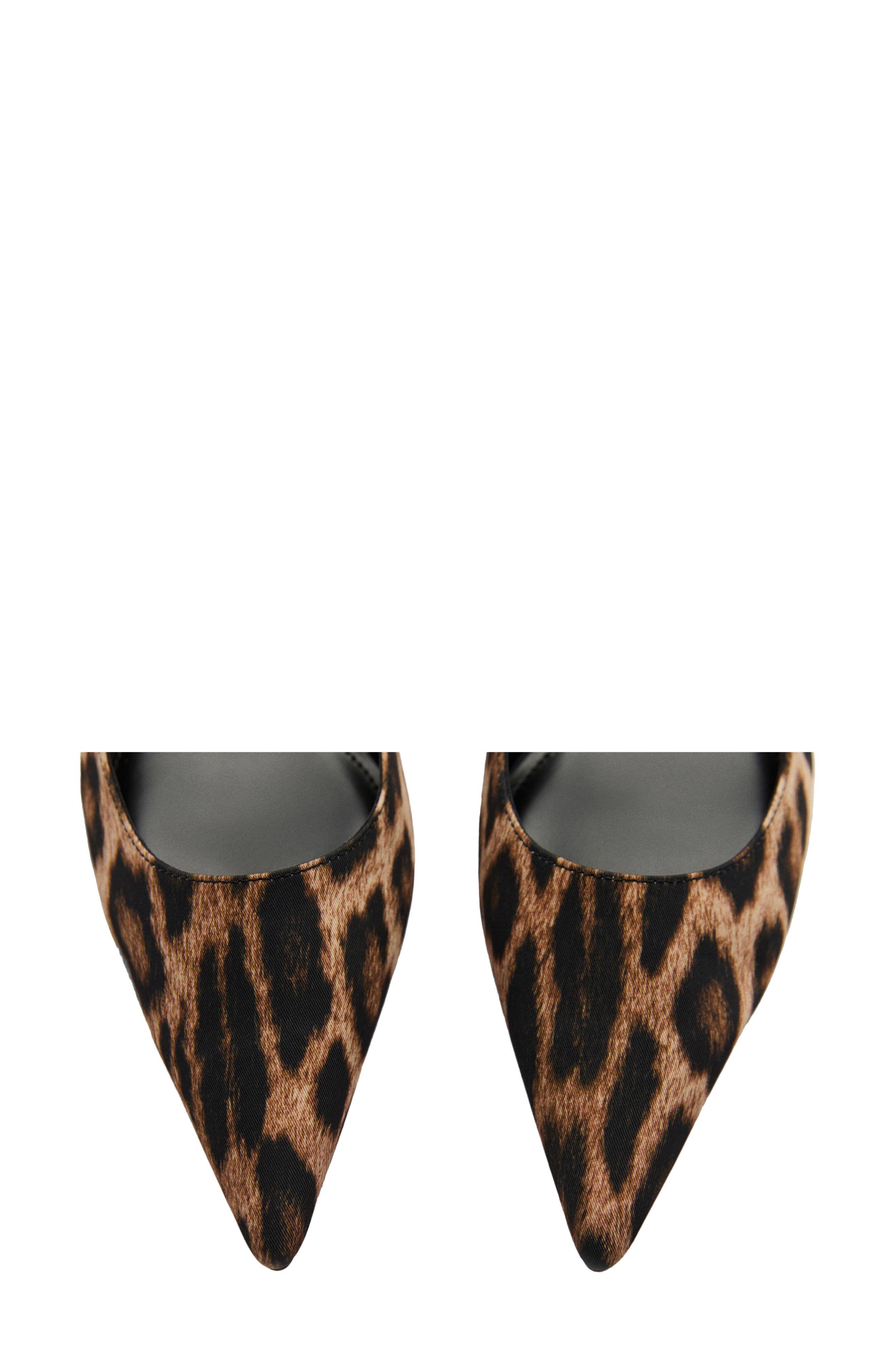 MANGO Leopard Print Pointed Toe Slingback Pump, Alternate, color, 