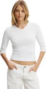 Cotton On Women's 90S V Neck ¾ Sleeve