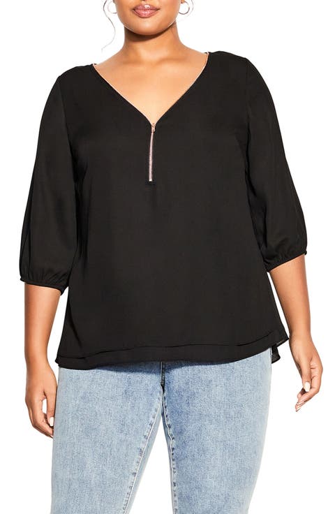 Zip Fling Top (Plus Size)
