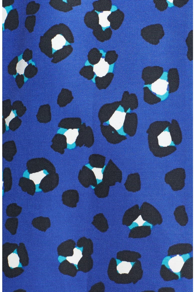 'dawson' cheetah print fit & flare dress, Alternate, color, EMPEROR BLUE
