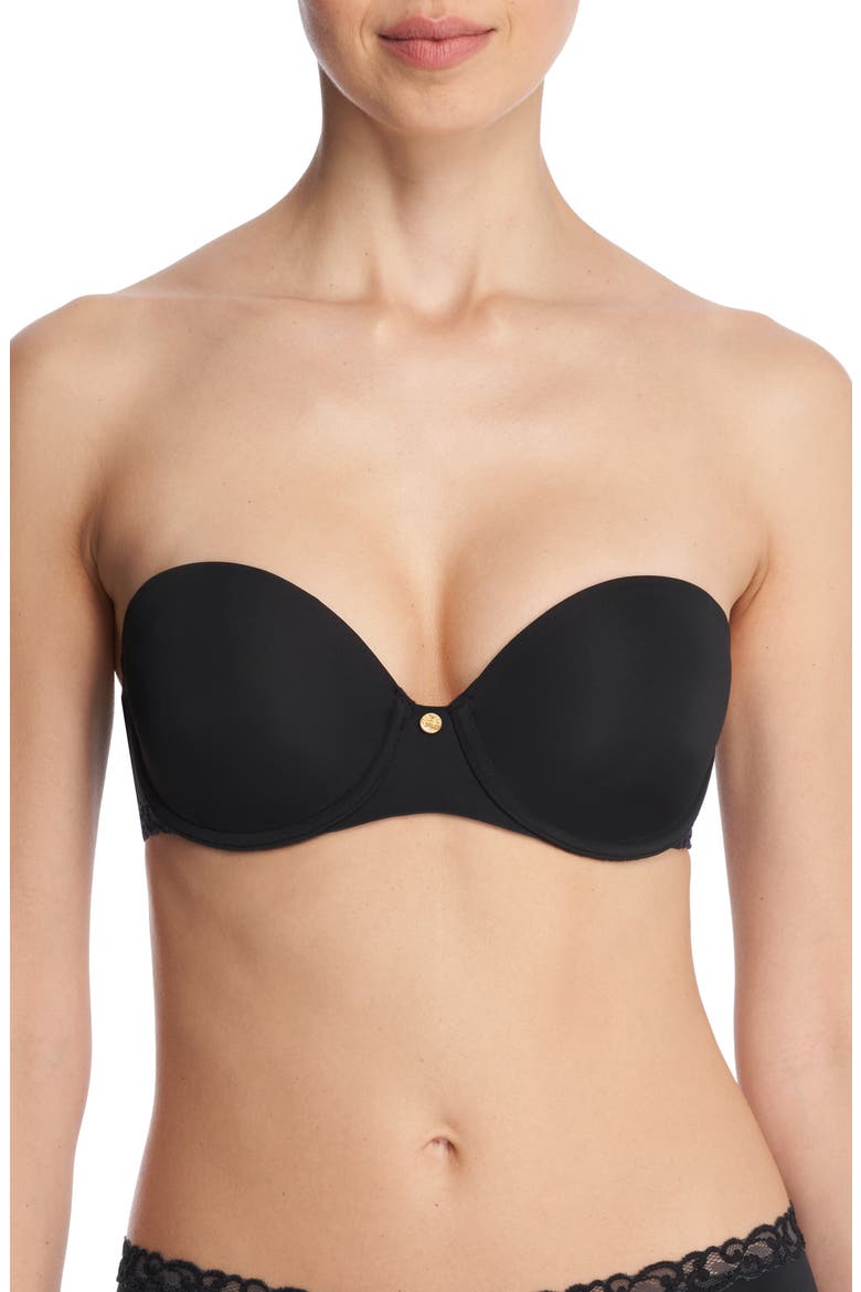 Pure Luxe Strapless Contour Underwire Bra, Main, color, BLACK