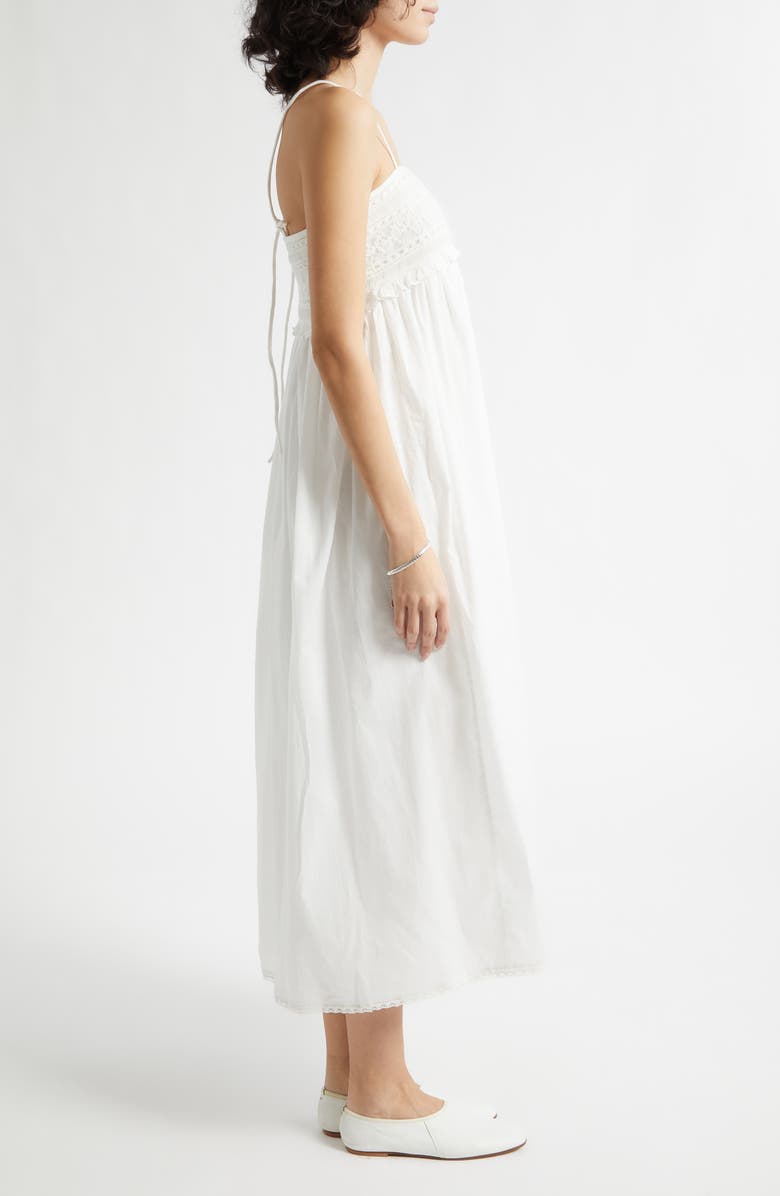 POSSE Danielle Embroidered Ruffle Cotton Sundress, Alternate, color, Vintage White