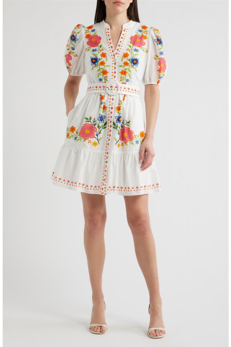 Floral Print Poplin Dress, Main, color, IVORY MULT