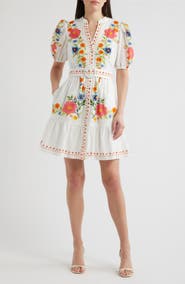 Eliza J Floral Print Poplin Dress