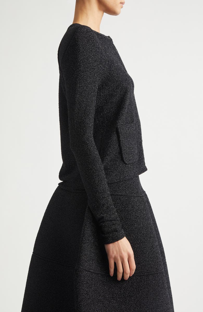 MELITTA BAUMEISTER Foamy Shoulder Glitter Cardigan, Alternate, color, Glitter Black