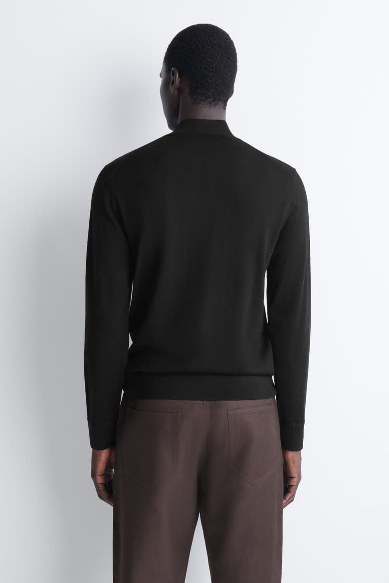 Slim Merino Wool Mock-Neck Sweater, Alternate, color, BLACK