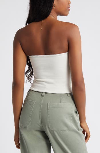 トップス tope tubetop Spotted And Sassy Side Slit Tube Top | Windsor