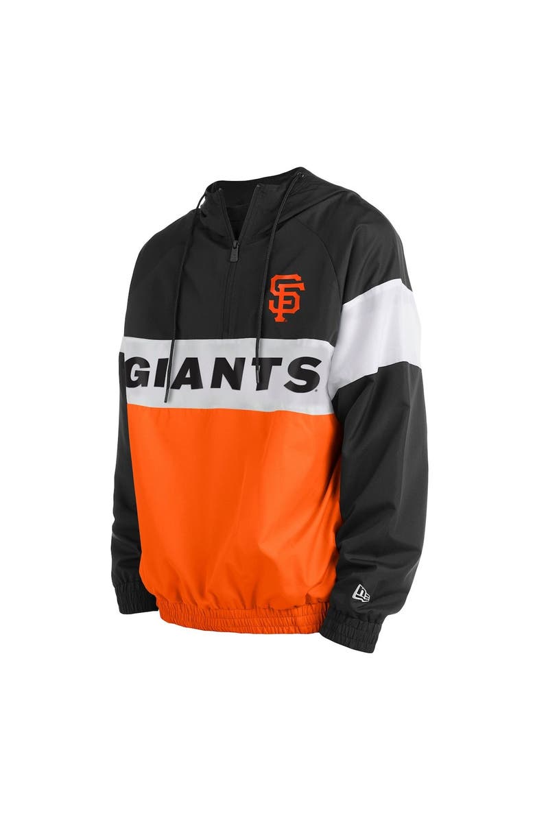 New Era Men's New Era Orange San Francisco Giants Raglan Quarter-Zip Hoodie, Alternate, color, 