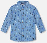 Deux par Deux Long Sleeve Button Front Chambray Shirt