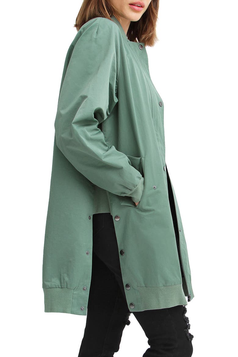 BELLE AND BLOOM Chasing You Long Bomber Jacket, Alternate, color, MILITARY