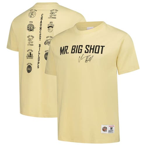 Mitchell & Ness Chauncey Billups Cream Detroit Pistons Premium T-shirt In Neutral