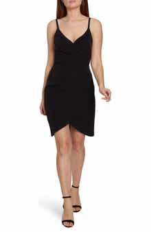 BCBG Faux Wrap Scuba Crepe Mini Dress