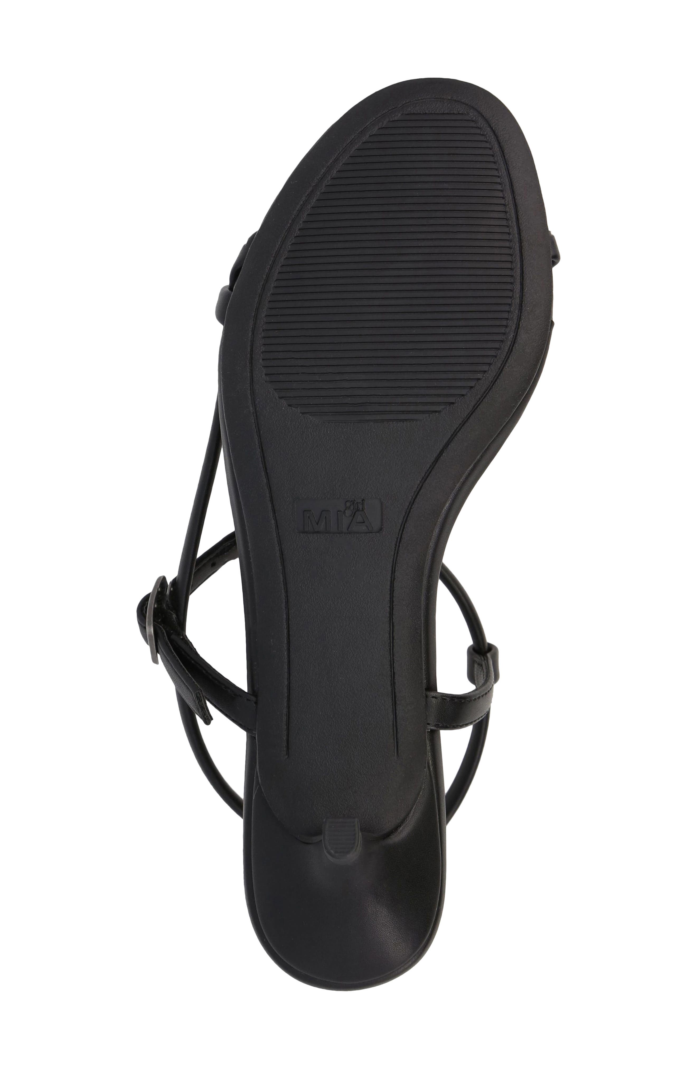 MIA Meleani Ankle Strap Kitten Heel Sandal, Alternate, color, Black