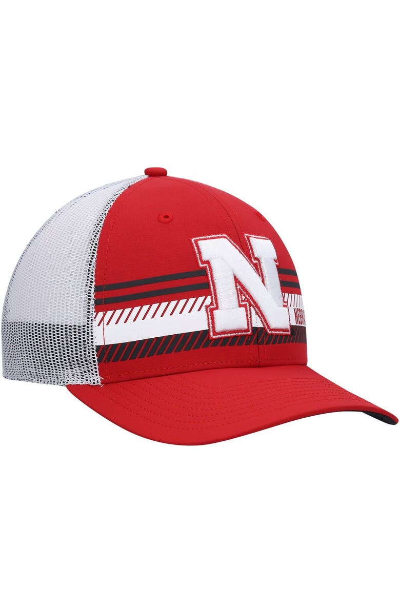 '47 Men's '47 Scarlet/White Nebraska Huskers Cumberland Trucker Snapback Hat, Alternate, color, 