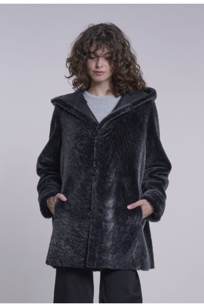 Genuine Shearling Coat, Main, color, Charco