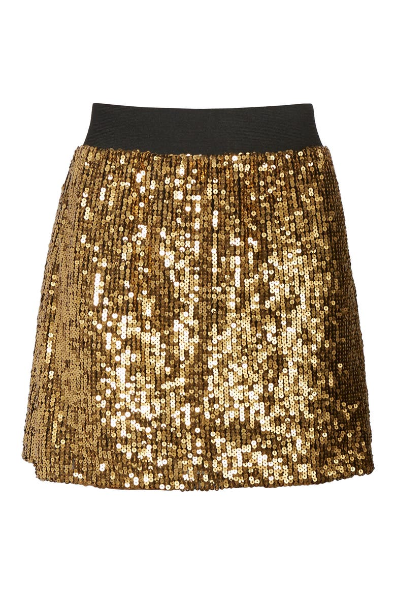 Sequin Miniskirt, Alternate, color, METALLIC GOLD