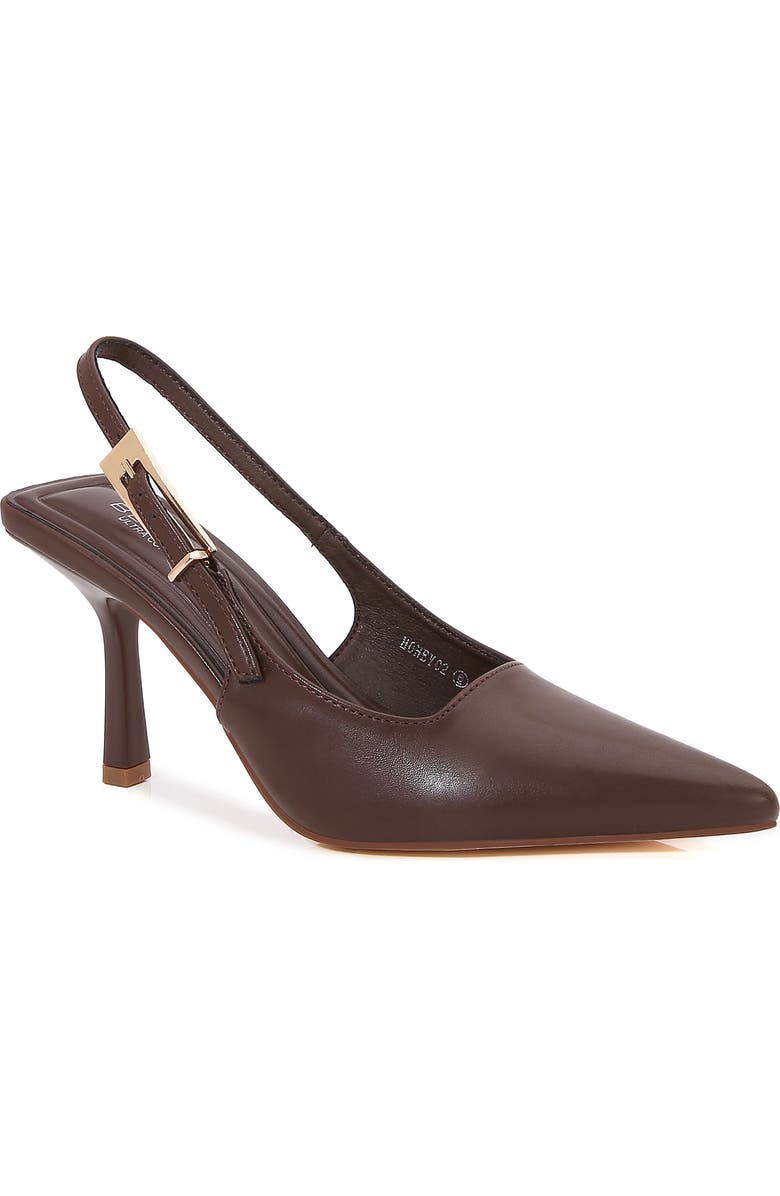 BERNESS Pointed Toe Slingback Pump, Main, color, Brown