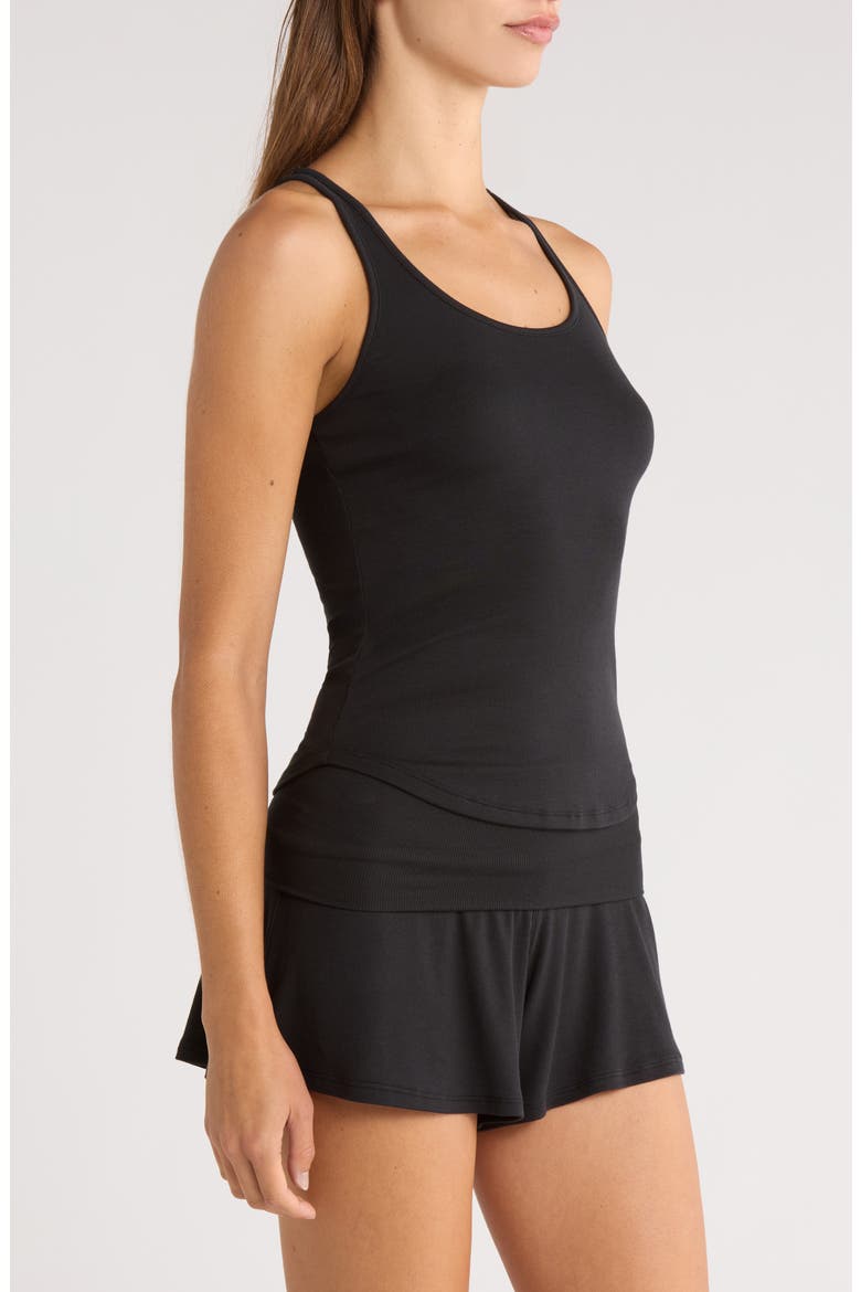 Soft Rib Racerback Pajama Tank, Alternate, color, IMMERSED BLACK