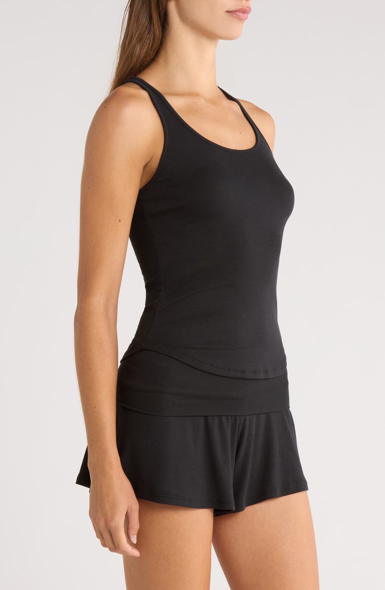 Lunya Soft Rib Racerback Pajama Tank, Alternate, color, Immersed Black
