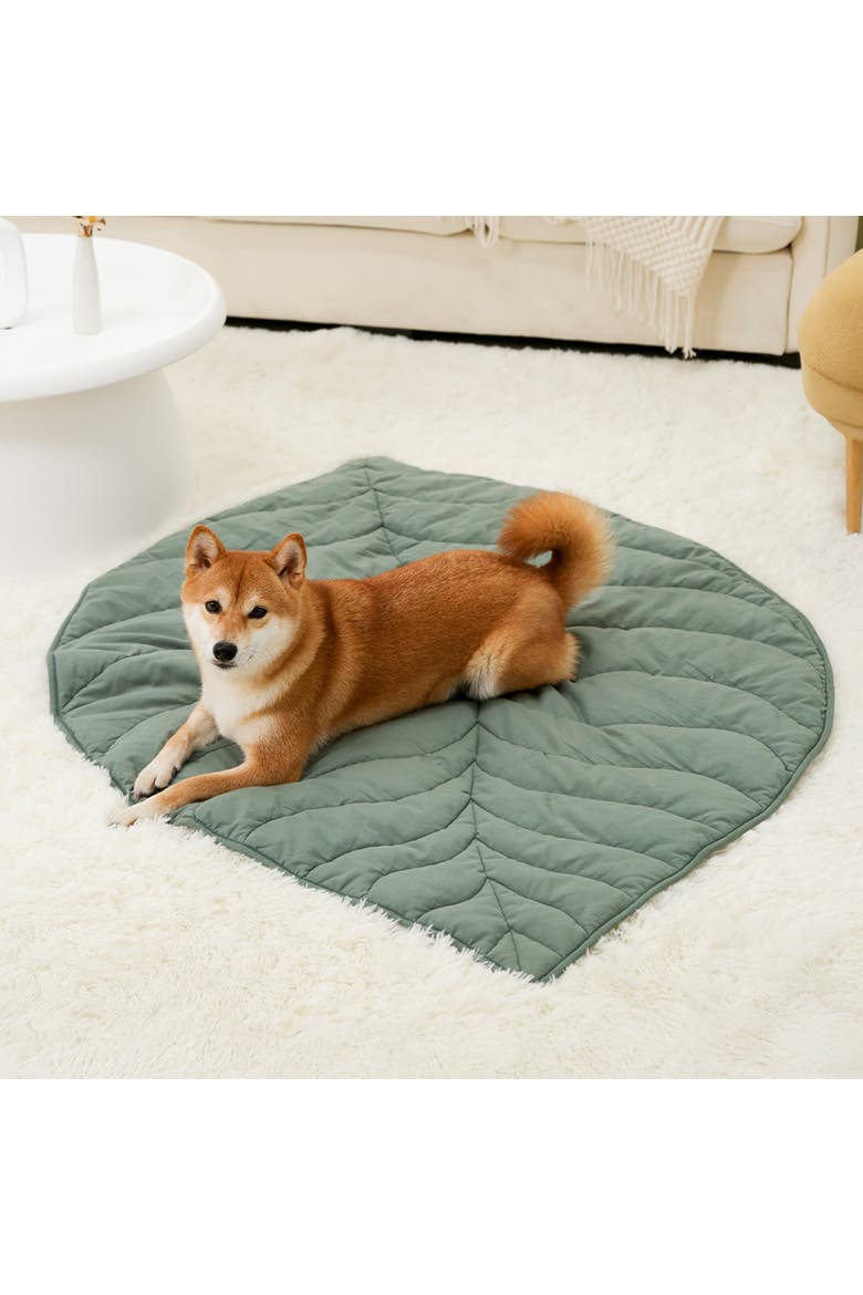 Leaf Shape Pet Blanket, Alternate, color, Elm Green