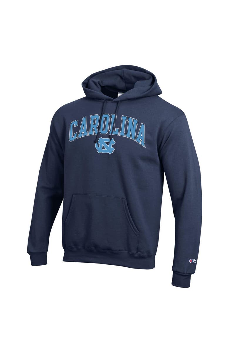 Champion Men's Champion Navy North Carolina Tar Heels Arch Over Logo Pullover Hoodie, Alternate, color,