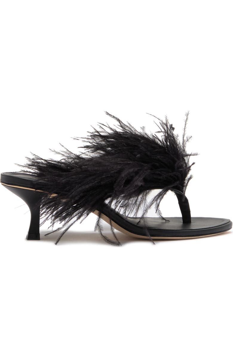 Cult Gaia Myra Ostrich Feather Embellished Slide Sandal, Alternate, color,