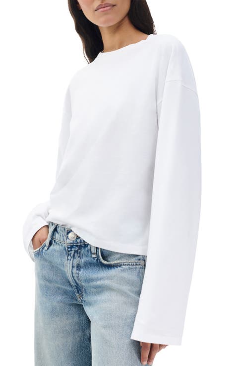 Kelley Boxy Long Sleeve Cotton Jersey T-Shirt