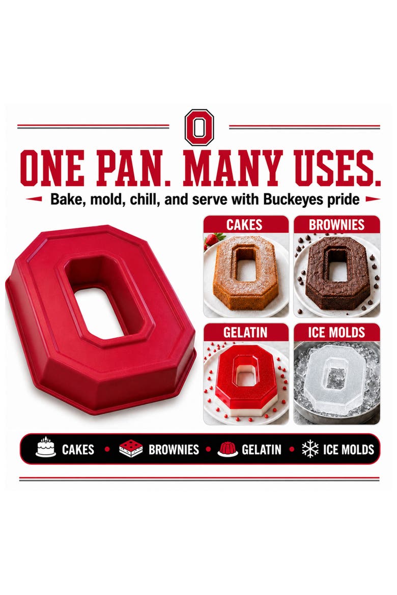 Ohio State Buckeyes Cake Pan, Alternate, color, Red