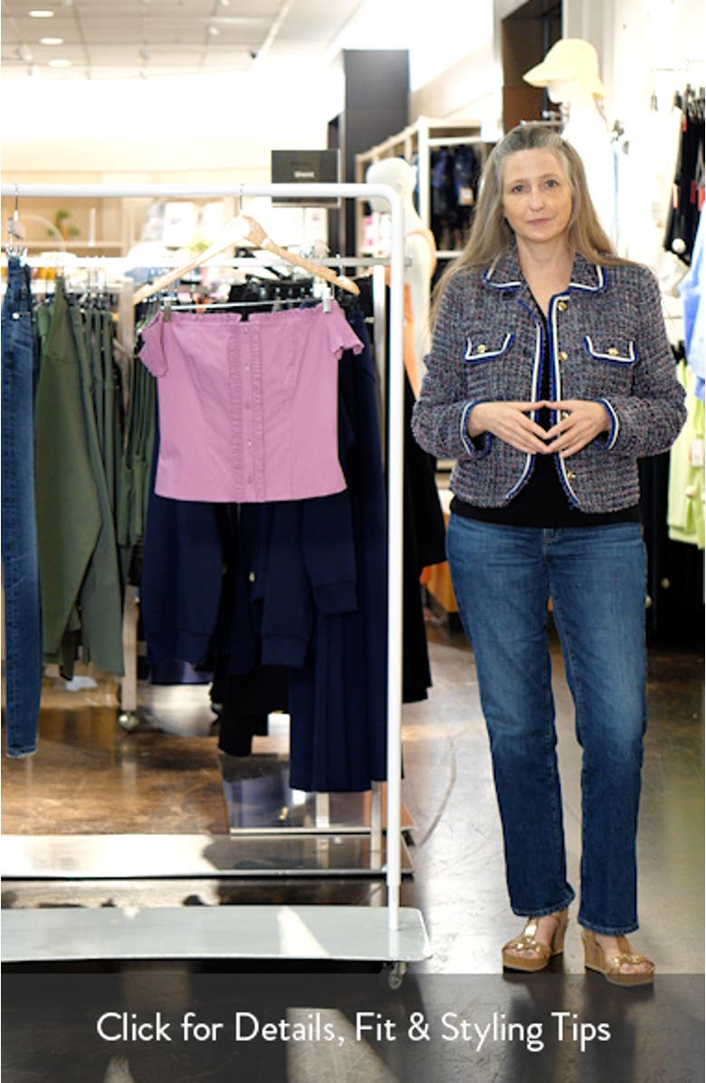 Starring Hailey Bieber Dreyfus Off the Shoulder Shirt, sales video thumbnail
