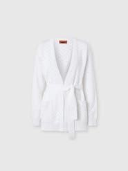Missoni Cardigan In Cotton And Viscose Chevron With Belt
