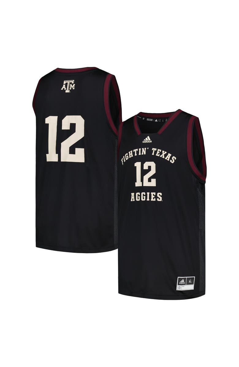 adidas Men's adidas #12 Black Texas A&M Aggies Team Swingman Jersey, Main, color, 