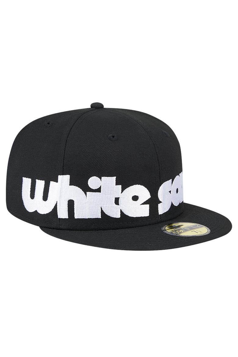 Men's New Era Black Chicago White Sox Checkered Undervisor 59FIFTY Fitted Hat, Alternate, color, Black