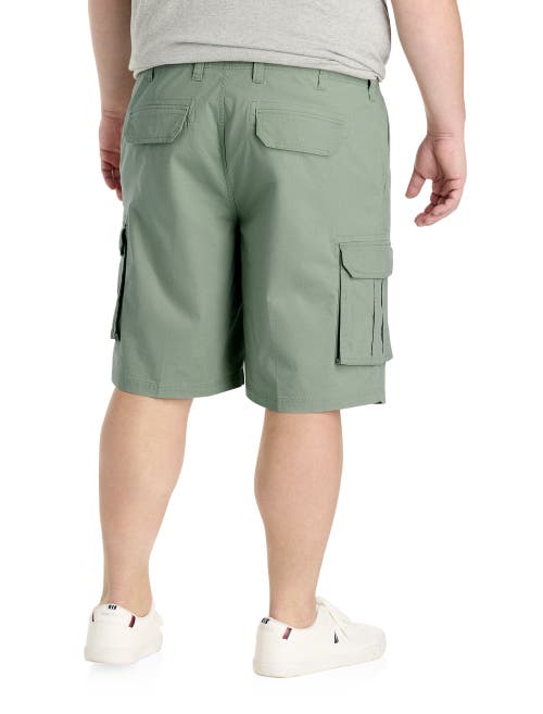 True Nation By Dxl Big & Tall Stretch Ripstop Cargo Shorts In Olive