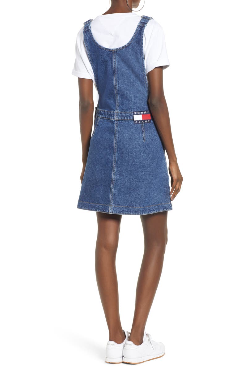 TOMMY JEANS TJW Denim Dungaree Dress, Alternate, color,