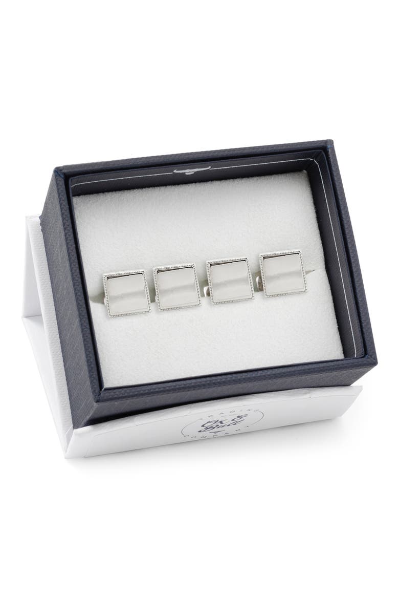 Set of 4 Sterling Silver Studs, Alternate, color, SILVER
