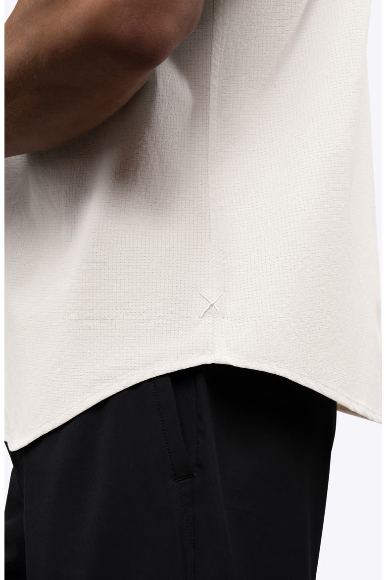 Crossover Performance Short Sleeve Button-Up Shirt, Alternate, color, BONE