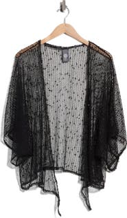 Vince Camuto Cropped Popcorn Knit Tie Front Wrap